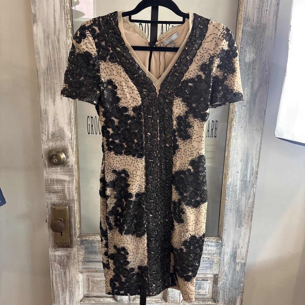 Women’s Hayden Debbie Shuchat Elegant V-Neck Sequin Sheath Dress Size 0
